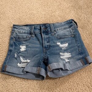 Aeropostale Blue Distressed Jean Shorts